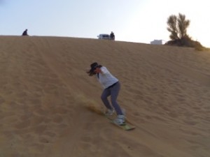 Lesley sand surfing
