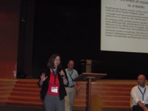 lesley speaking at a panel